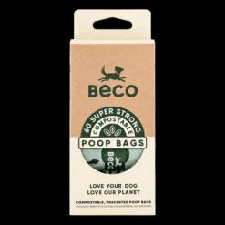 Beco Compostable Poop Bags, Unscented, 60 Pack, Big and Strong