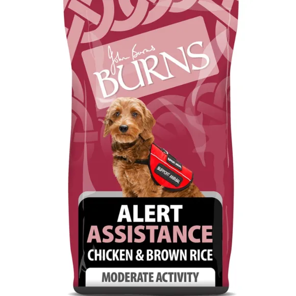 Burns Alert Assistance Adult Dog Food Chicken & Brown Rice, 12kg