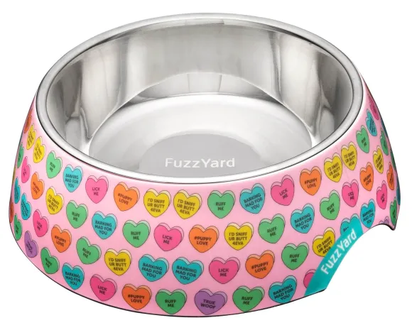 FuzzYard - Candy Hearts Easy Feeder Pet Bowl