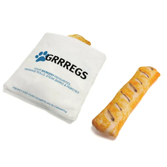 Grrregs Sausage Roll & Bag Dog Toy