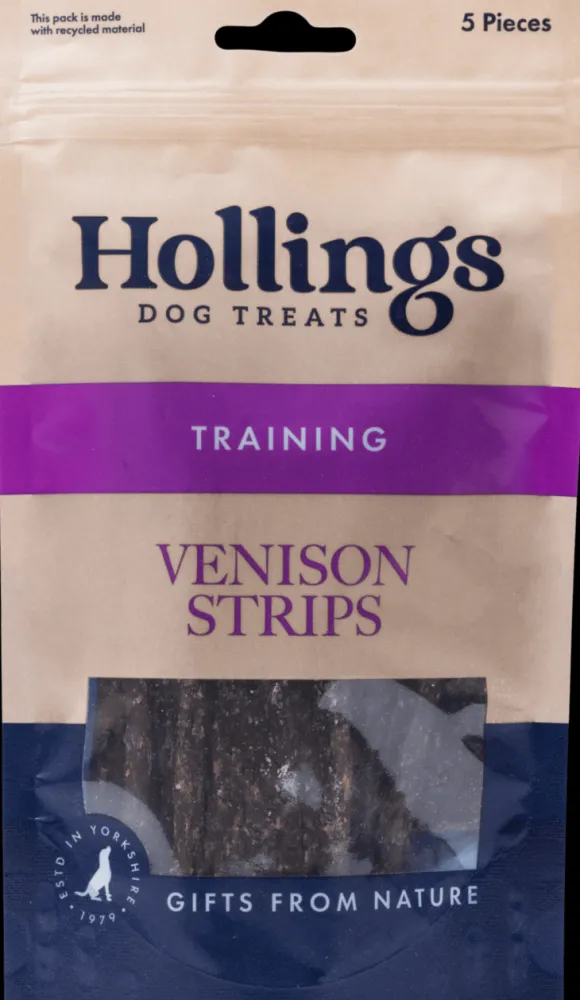 Hollings Natural Strips Venison Dog Treats 5pk