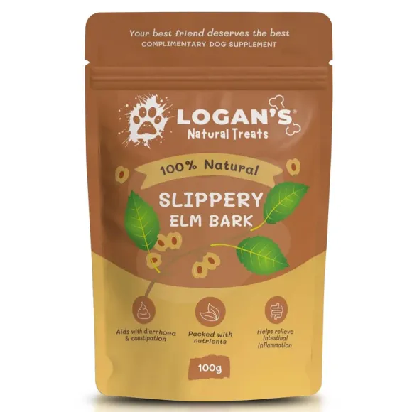 Logan's Natural Treats - Slippery Elm Bark Pet Supplement 100g
