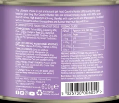 Natures Menu Country Hunter Turkey Tins (6 x 600g)