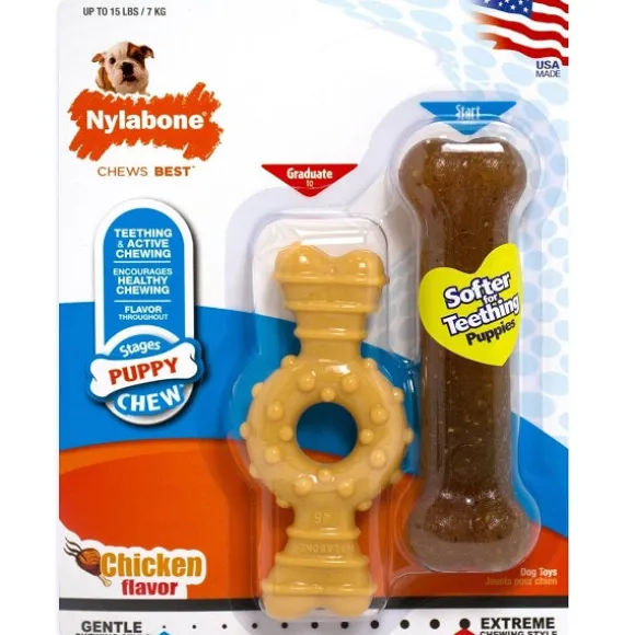 Nylabone Puppy Ring & Bone Pack