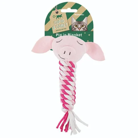 Rosewood - Cupid & Comet Pig in Blanket Rope Cat Toy