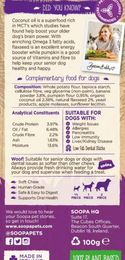 Soopa Senior - Banana, Pumpkin & Flaxseed Dental Sticks