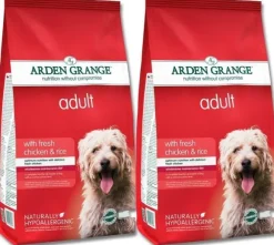 2 x Arden Grange Adult Chicken and Rice Dog Food 12kg